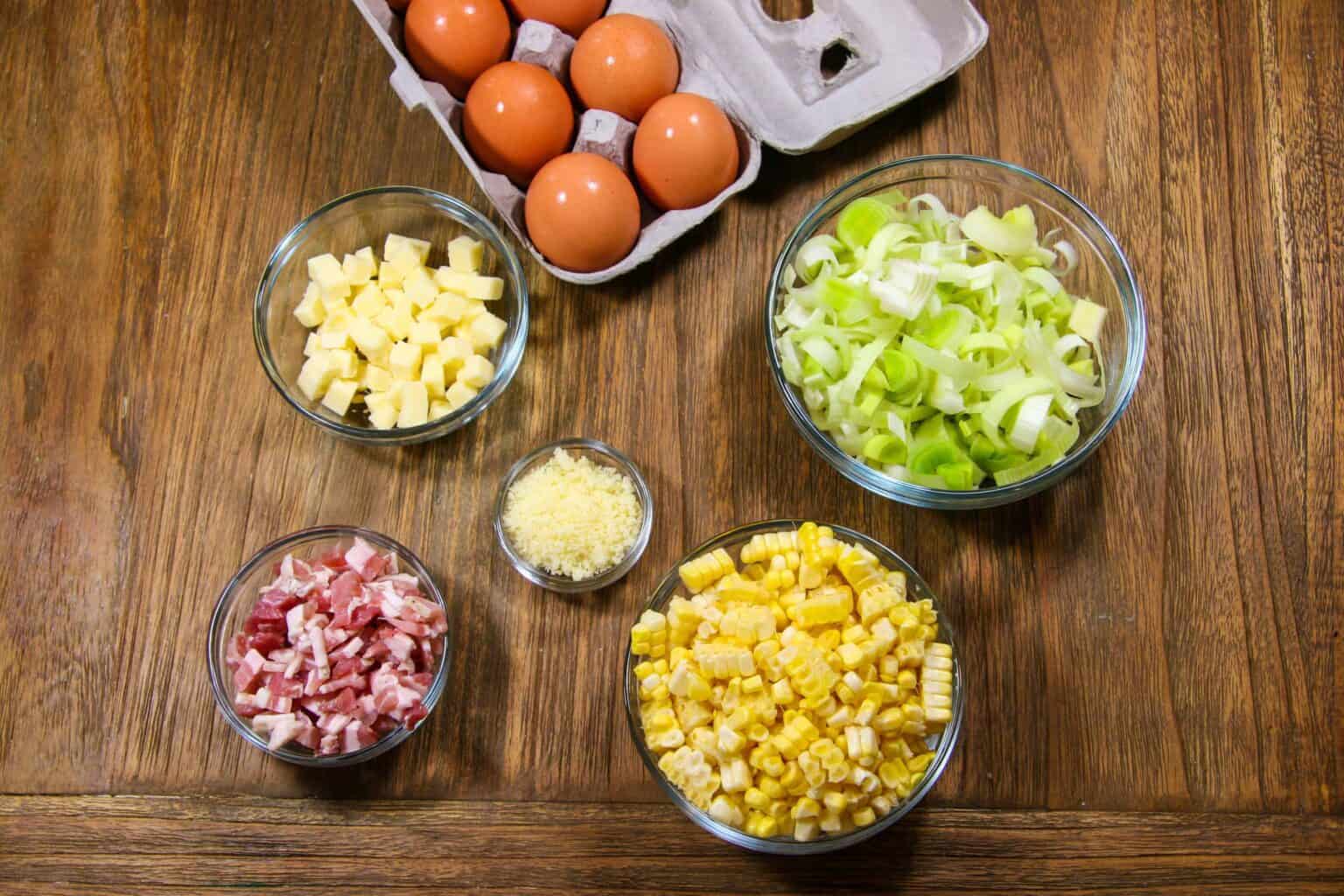 Cheesy Pancetta Frittata with Corn and Leeks Vanilla Bean Cuisine