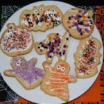 butter cookie cutouts decorated from halloween