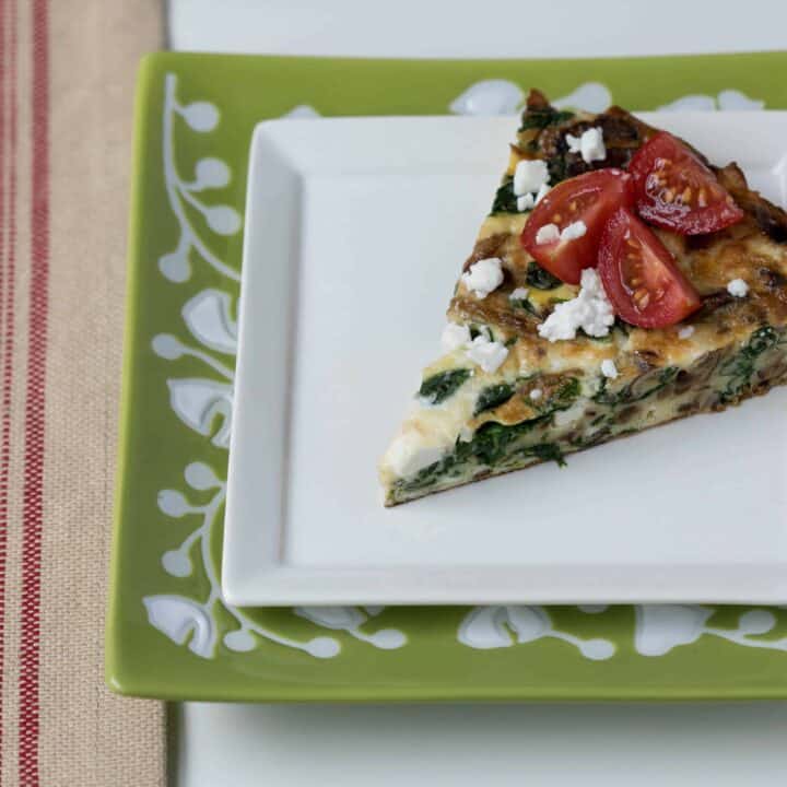 slice of spinach frittata