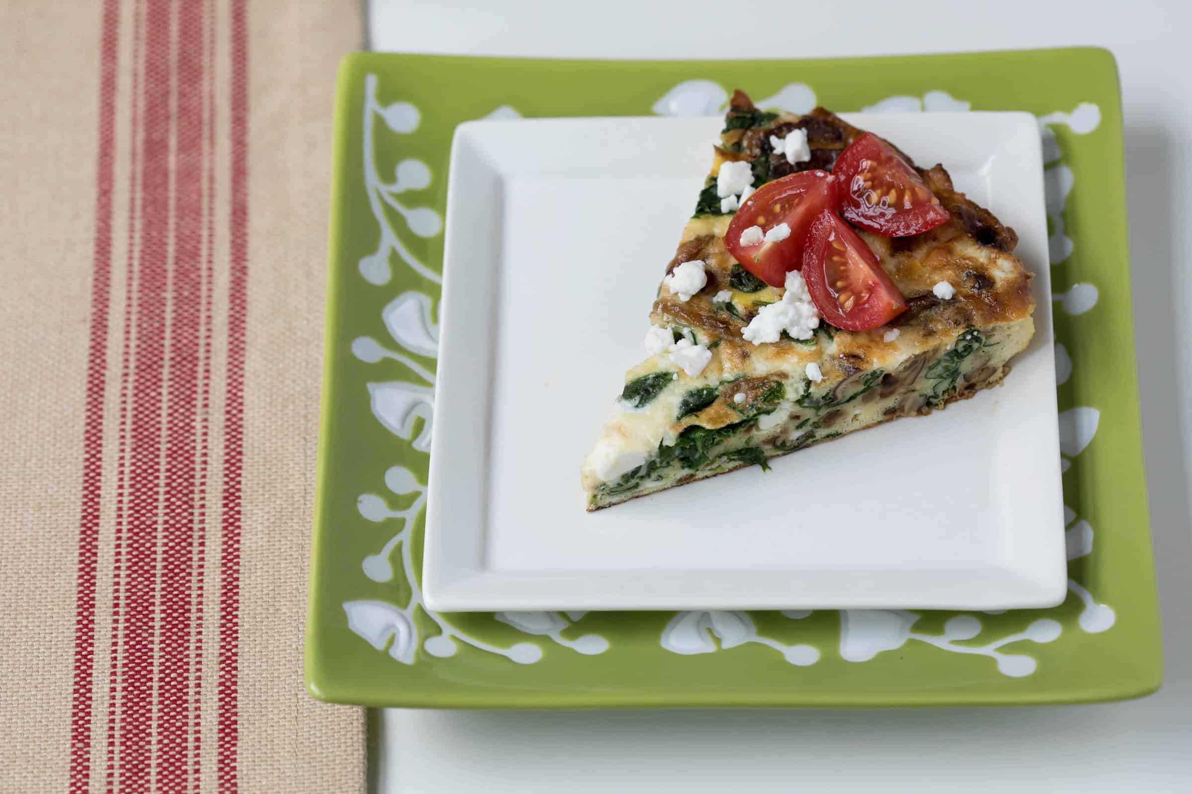 Spinach Frittata with Mushrooms and Feta Vanilla Bean Cuisine