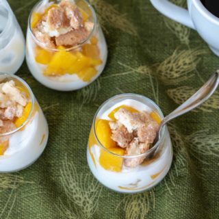 mango coconut parfaits with coffee