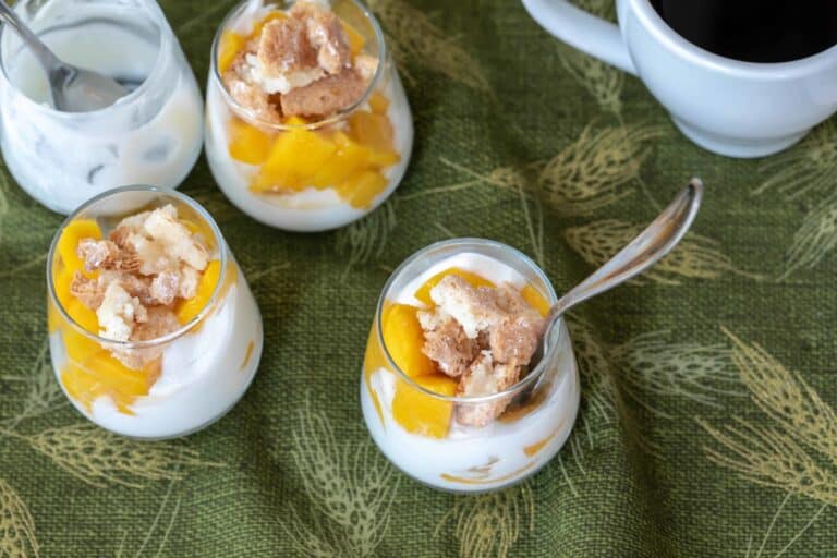 mango coconut parfaits with coffee