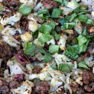 close up of cauliflower stuffing