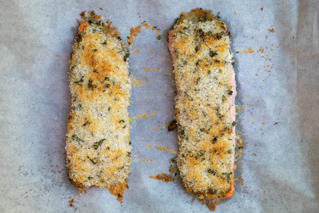 baked panko crusted salmon fillets