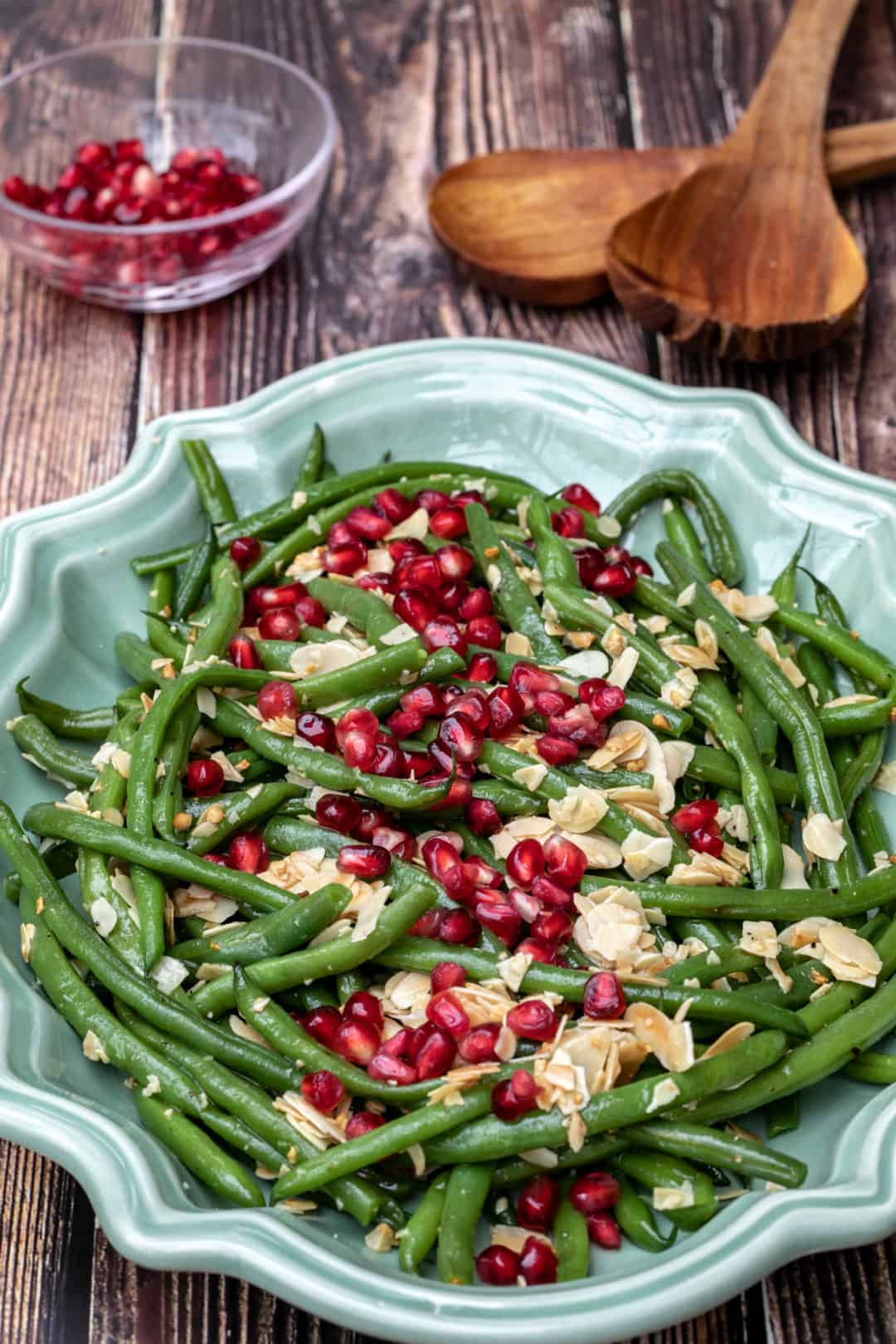 Green Beans Almondine with Pomegranate Seeds Vanilla Bean Cuisine