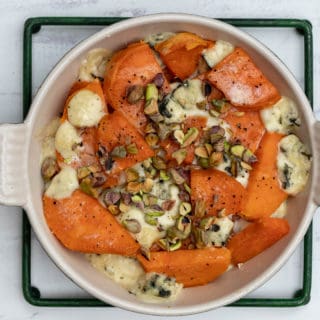 sweet potato gratin with pistachios