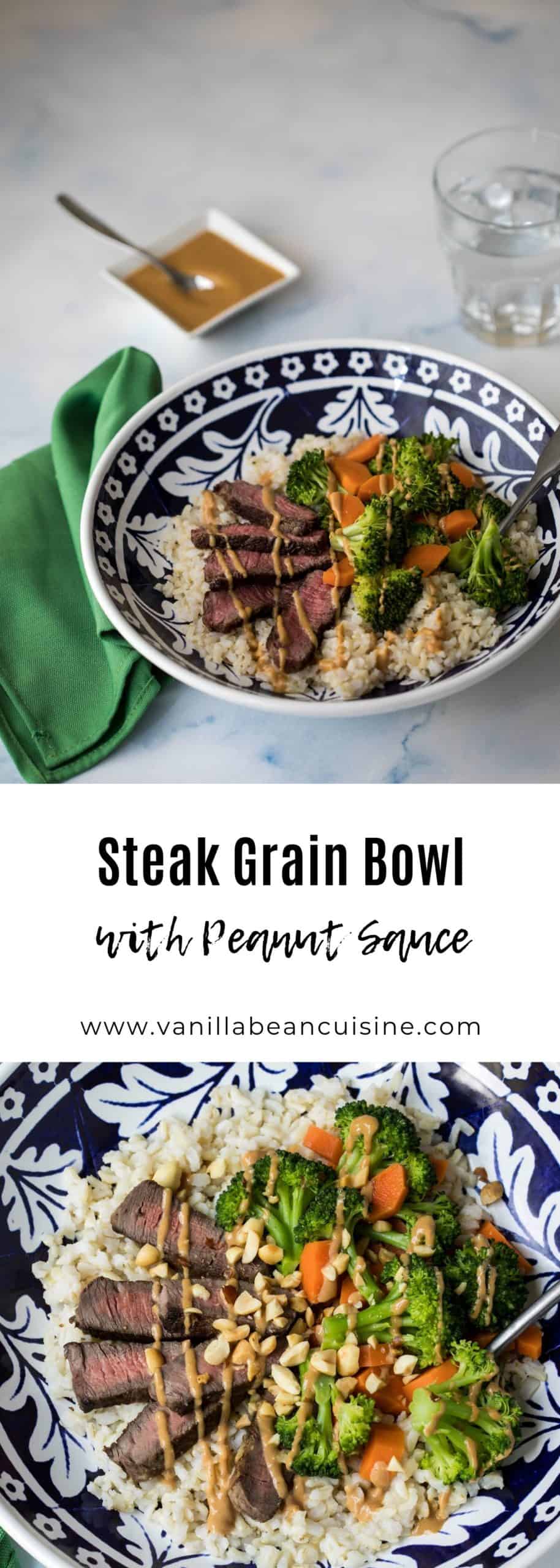Grain Bowl with Steak and Peanut Sauce Vanilla Bean Cuisine recipe