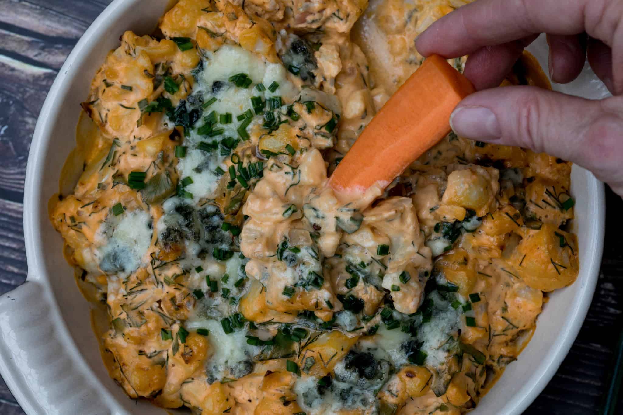 Buffalo Cauliflower Dip with Fresh Herbs Vanilla Bean Cuisine