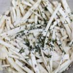 Close up of celeriac remoulade