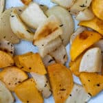 close up of roasted turnips