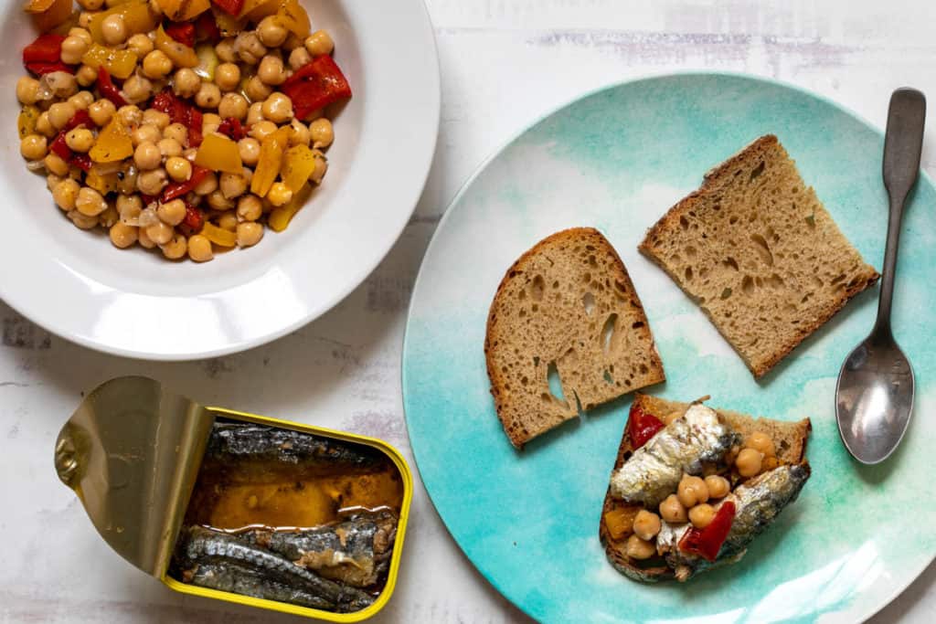 Sardines on Toast with Chickpea Salad Vanilla Bean Cuisine