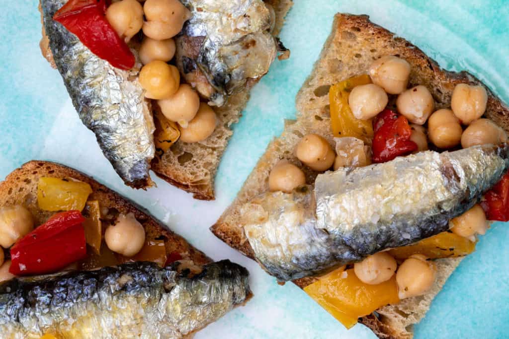 Sardines on Toast with Chickpea Salad Vanilla Bean Cuisine