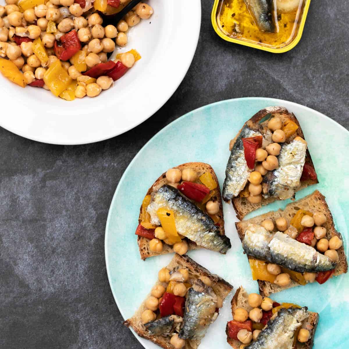 Sardines on Toast with Chickpea Salad | Vanilla Bean Cuisine