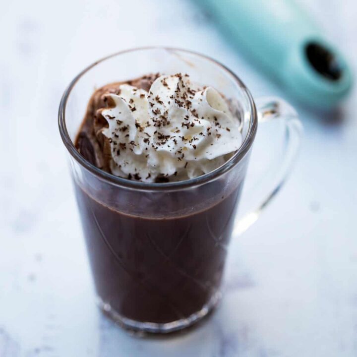 mug of oat milk hot chocolate