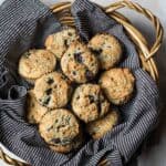 basket of almond flour blackberry muffins