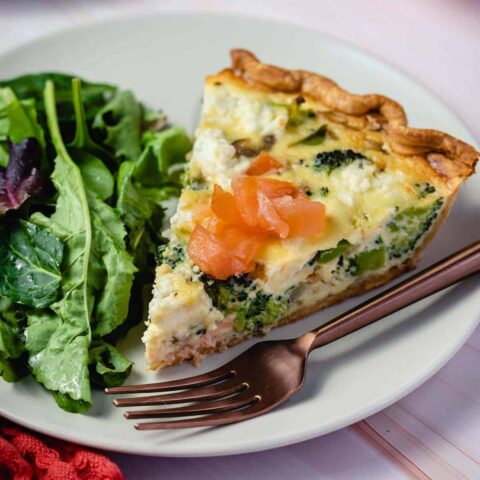 Salmon and Broccoli Quiche - Vanilla Bean Cuisine