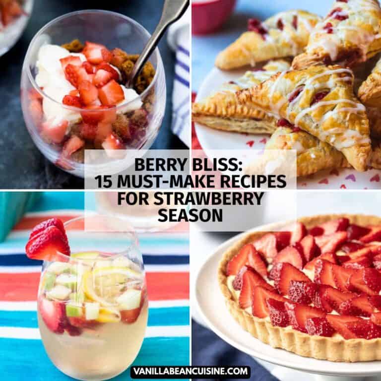Collage of berry recipes.