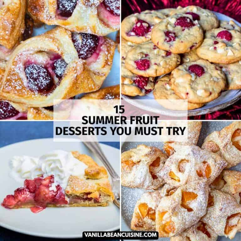 Collage of fruit desserts.