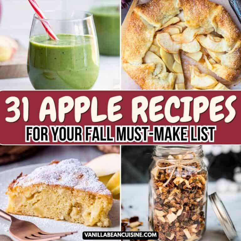 Collage of apple recipes.