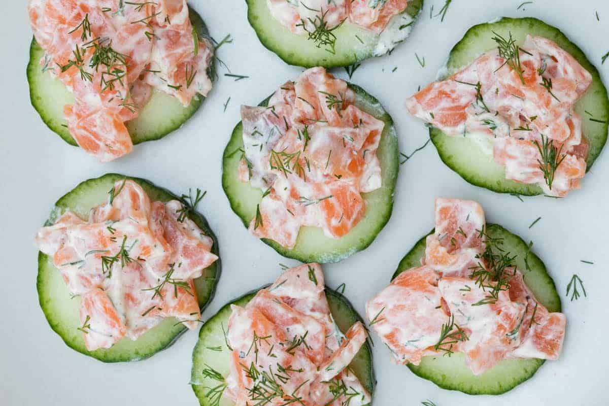 Smoked Salmon Canapés with Cucumber