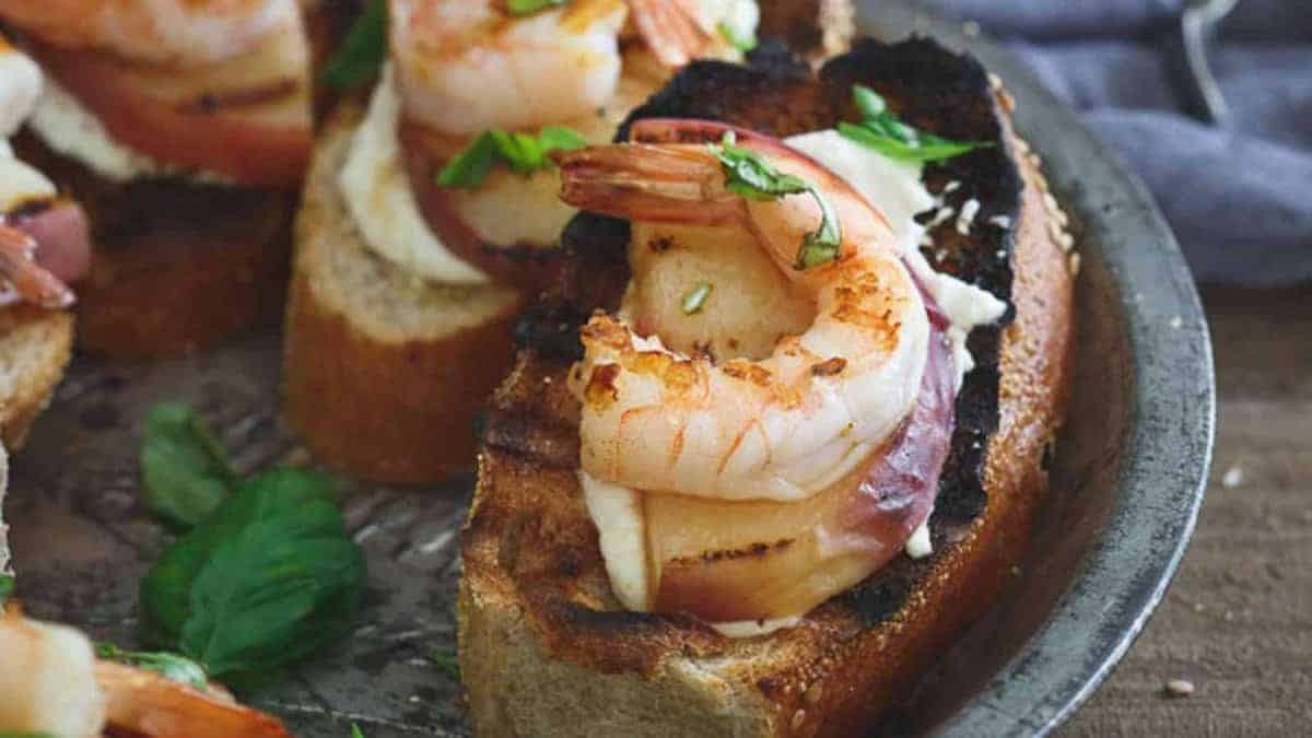 Whipped Burrata Lemon Shrimp Crostini