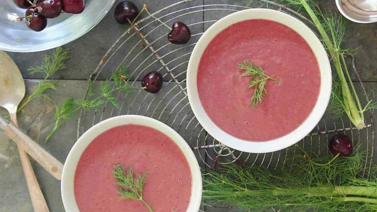 Chilled Cherry Fennel Soup