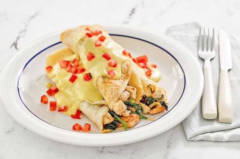 IHOP Chicken Florentine Crepes