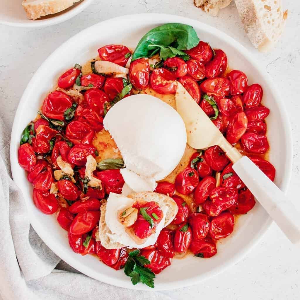 Roast Tomato Mozzarella & Basil Appetizer