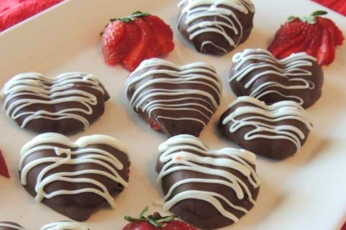 Chocolate Covered Heart Shaped Strawberries