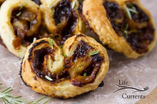 Blue Cheese, Fig, and Caramelized Onion Palmiers