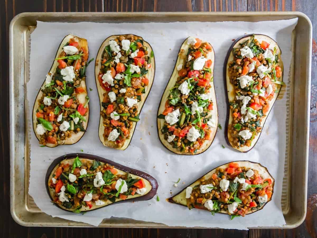 Lentil Stuffed Eggplant